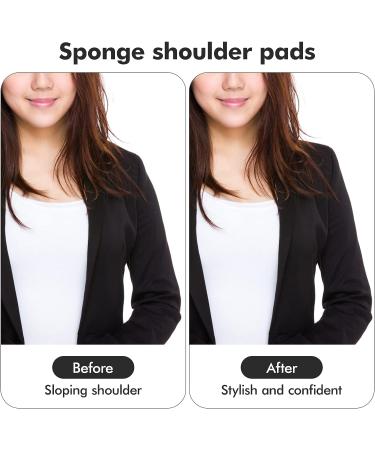 Heallily 2 Pairs Sponge Shoulder Pads Sewing Set-in for Jacket Blazer T-Shirt Dress, 1cm (Black White) - Buy Online on GoSupps.com