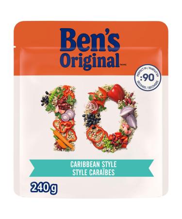BEN'S ORIGINAL 10 Medley Caribbean Style Whole Grain Barley and Brown Rice Side Dish 240g Pouch Caribbean Style 240g