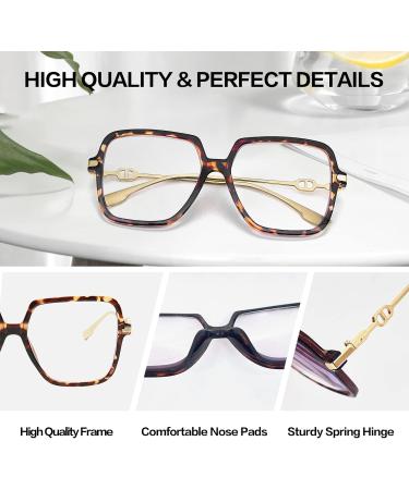 Kaifu Oversized Square Reading Glasses for Men & Women - Blue Light Blocking Multi-Color 2.75 Diopters - Perfect for Large Faces - Buy Online on GoSupps.com