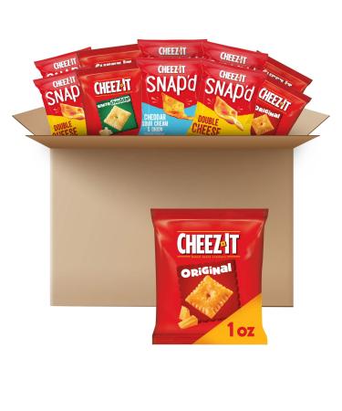 Cheez-It Cheese Crackers, Baked Snack Crackers, Office and Kids Snacks, Variety Pack, 38oz Case (42 Pouches) 1 Ounce (Pack of 42)
