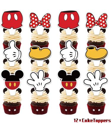 M Mouse Party Supplies Birthday Cupcake Stand& Cake Decoration Kit Wrappers Baby Shower Cupcake Toppers - Buy Online on GoSupps.com