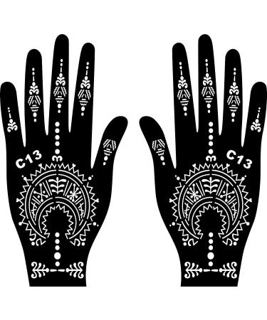 Kotbs 18 Sheets Temporary Tattoo Stencils - Indian Arabian Henna, Glitter, Airbrush Tattoo Stickers for Women, Men, Kids - Hand Body Art - Buy Online on GoSupps.com