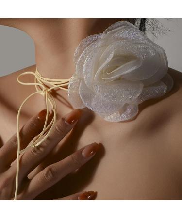 Oralgo's Elegant Long Lace-Up Chain Necklace - Rose Trailer Choker & Collar - Perfect Party Jewelry Gift - Buy Online on GoSupps.com