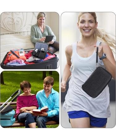KGMCARE Diabetic Supplies Travel Case with 2 Detachable Pouches - Double Layer Storage Bag for Insulin Pens and Glucose Meter - Dark Gray - Buy Online on GoSupps.com