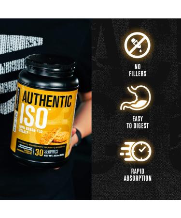 Jacked Factory Authentic ISO Grass Fed Whey Protein Isolate Powder - Low Carb Non-GMO Muscle Building Protein w/No Fillers (Cookies & Cream 30sv) & (Vanilla Oatmeal Cookie 30sv) - Buy Online on GoSupps.com