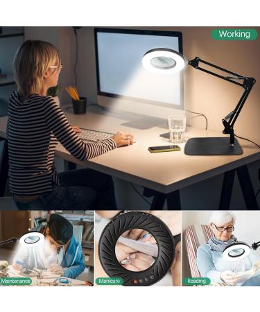 10x Magnifying Glass with Light | Illuminated LED Magnifying Lamp for Hobbies & Repairs 5 Color Modes Square Base Real Glass - Buy Online on GoSupps.com