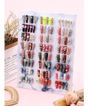 Kalolary Large Magnetic Marble Nail Art Display Board - Detachable Color Card Stand for Acrylic False Tips - Buy Online on GoSupps.com