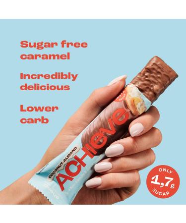 Ahead ACHIEVE Keto Chocolate Bars 18x35g Coconut Almond | Low Carb, Sugar Free, 100% Natural with MCT-Fats | Keto & Healthy Snacks 18 Count - Buy Online on GoSupps.com