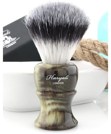 Haryali London Synthetic Shaving Brush | Elegant Design Buffalo Horn Imitation Handle - Premium Razor Brush for Men - Buy Online on GoSupps.com