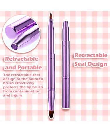 WLLHYF Dual-End Retractable Lip Brush for Lipstick, Eyeshadow, and Foundation - Purple | Women's Makeup Brush - Buy Online on GoSupps.com