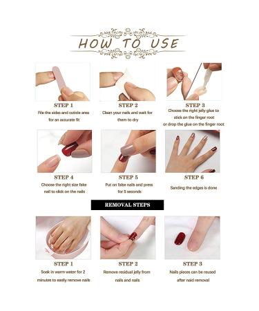 FULZTEY French Glossy Brown Gray Coffin Press on False Nails - 24Pcs Medium Diamond Full Cover Acrylic Fake Nail Tips for Women - Buy Online on GoSupps.com