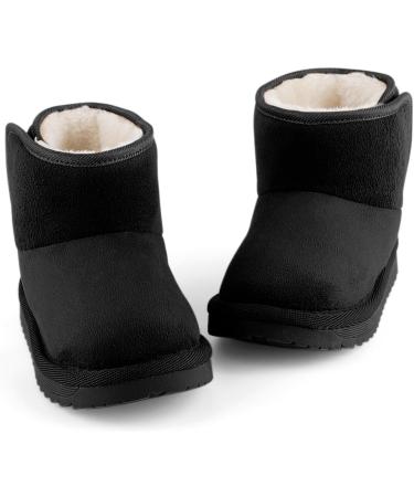 MK MATT KEELY Baby Winter Snow Boots - Unisex Plush Booties, 6 UK Child, Black - Buy Online on GoSupps.com
