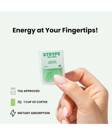 STRYPE Energy Strips - Instant 80mg Caffeine Zero Calories & Sugar Portable Spearmint Breath Strips | 12 Packs for International Shipping - Buy Online on GoSupps.com