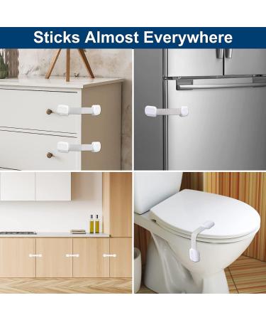 8 Pack Child Proof Baby Safety Locks For Cabinet Locks Extra 3M Adhesive No Screws For Drawers Cupboard DoorsBaby Proof Home Drawer Cabinets Oven Toilet Seat - Buy Online on GoSupps.com
