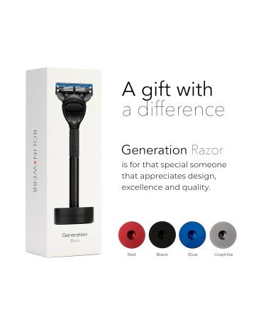 Bolin Webb Razor & Stand - Blue | Gillette Fusion5 Blade - Premium Shaving Experience Worldwide - Buy Online on GoSupps.com