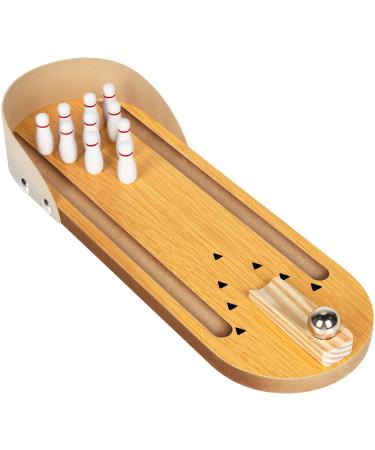 VITTYL Mini Bowling Game Set, Funny White Elephant Gifts for Kids & Adults, Desk Games Stress Relievers for Adults, Kids Bowling Set for Educational Early Development, Wooden Casual Mini Bowling Ball - Buy Online on GoSupps.com