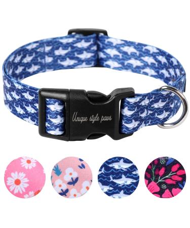 Unique Style Paws Blauhai Dog Halband Colle Collows and Linen for collar dog wide fly chain dog dog collar train collar gifts for small medium large dogs S S Blue Shark