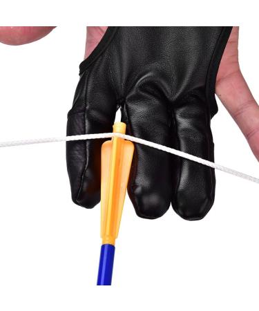 VGEBY Archery Finger Glove  Faux Cowhide Three Finger Recurve Bow Archery Glove for Hunting Shooting Bow - Buy Online on GoSupps.com