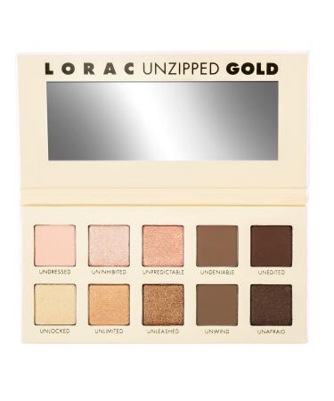 Lorac Unzipped Gold Eye Shadow Palette with Mini Behind The Scenes Eye Primer 0.58 oz (16.7 g)