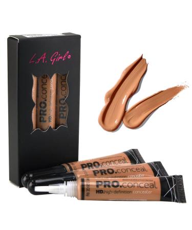 LA Girl HD Pro Conceal High Definition Concealer (Toffee) (pack of 3)