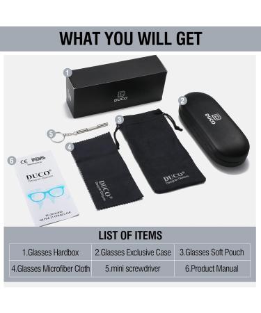 Duco Blue Light Filter Glasses for Women - Anti-UV Protection Computer & TV Glasses Stylish Black Gold Design - Buy Online on GoSupps.com