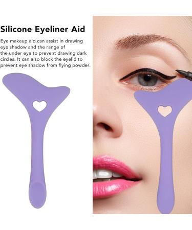 Eye Makeup Auxiliary Guard Tool Aid Stencils Wing Tips Silicone Mask Reusable Silicone Eye Makeup Aid Tool with Cream Applicator Eyeshadow Mascara Drawing (Purple) - Buy Online on GoSupps.com