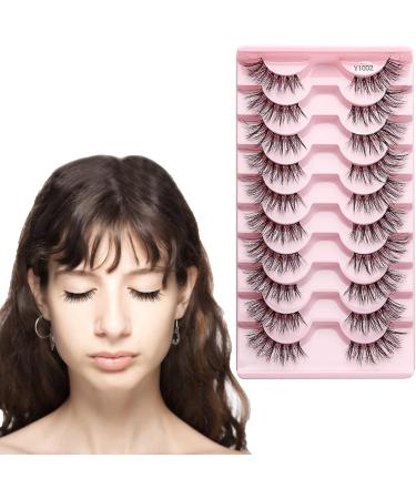 10 Pair False Eyelashes Reusable Thin Half False Eyelashes with Transparent Box Easy to Apply and Remove Fiber Natural False Eyelashes for Time-Saving Gift for Mom Grandma Wife Daughter(size:B) - Buy Online on GoSupps.com