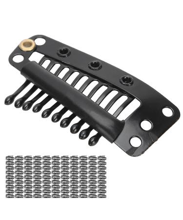 10 Teeth Wig Clips - 100-Pack Black Snap Comb Clips for Hair Extensions | Stainless Steel DIY Hair Accessories - Buy Online on GoSupps.com