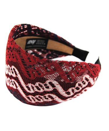 Shop Axy 8cm Wide Headband for Women - Red/White Hairband | Stylish & Comfortable Hair Accessory - Buy Online on GoSupps.com