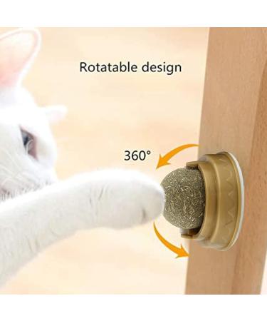 4 Pack Catnip Ball Natural Catnip Toy Rotatable Playing Edible Balls Cat Toys Self-Adhensive Wall Mounted 360 Degree Rotatable Teeth Cleaning Catmint Toy for Cat Kitten Kitty - Buy Online on GoSupps.com