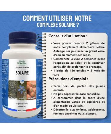 Solaire 120 g lules | Pr parez Votre Peau au Soleil avec des Antioxydants Naturels - Buy Online on GoSupps.com