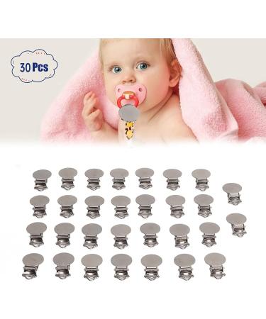 Round Electroplated Metal Pacifier Clips - Stainless Steel Suspender Clips - Buy Online on GoSupps.com