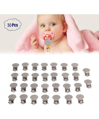 30-Pack Round Metal Pacifier Clamps | Rust-Proof Stainless Steel Teething Braces for Kids - Buy Online on GoSupps.com