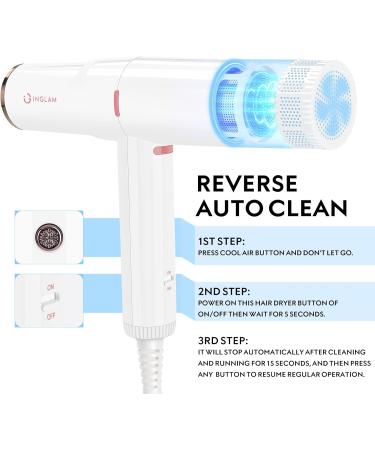 IG INGLAM Professional Hair Dryer - 110 000 RPM High Speed Ionic Technology Low Noise Lightweight | Ideal for Travel & Home Salon - Buy Online on GoSupps.com