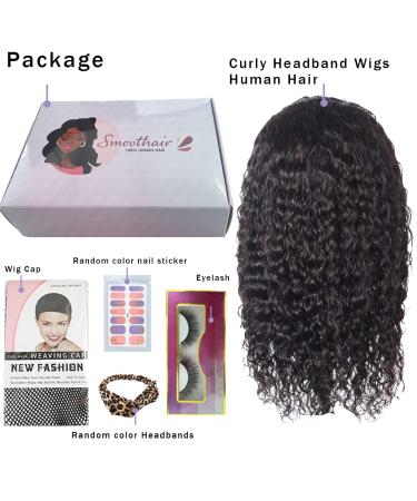 18 Inch Kinky Curly Headband Wig for Black Women - Glueless Brazilian Virgin Hair - Natural Black - Wear & Go - 150% Density - Buy Online on GoSupps.com
