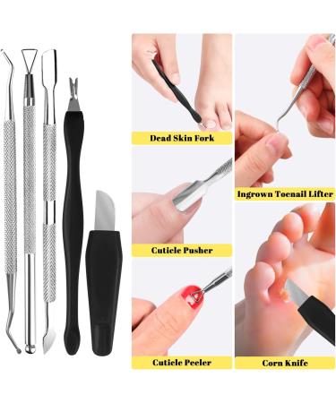 30 in 1 Foot File Pedicure Set for Hard Skin Removal | Foot Care Scrubber Kit for Salon or Home Use | Black - Buy Online on GoSupps.com