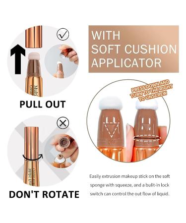 DAGEDA 2Pcs Liquid Highlighter and Contour Set - Waterproof Long Lasting Face Makeup with Sponge Applicator - Contour + Highlight Shades 02 & 05 - Buy Online on GoSupps.com