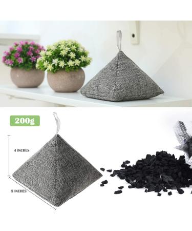 8 Pack Charcoal Bamboo Bags - Nature Fresh Activated Charcoal Odor Absorber (8 x 200g) - Grey, Purple, Blue, Green - Buy Online on GoSupps.com
