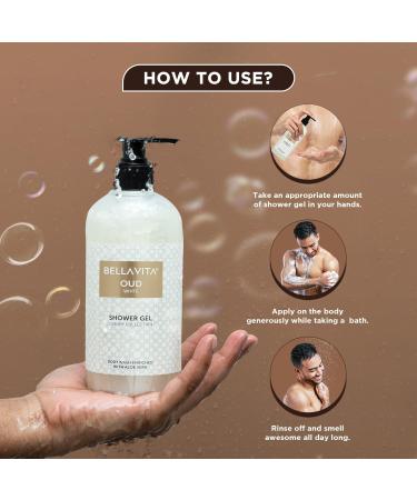 Bella Vita Luxury OUD WHITE Body Wash - Hydrating Shower Gel with Aloe Vera for Deep Cleansing & Soft Skin (500ml) | International Shipping Available - Buy Online on GoSupps.com