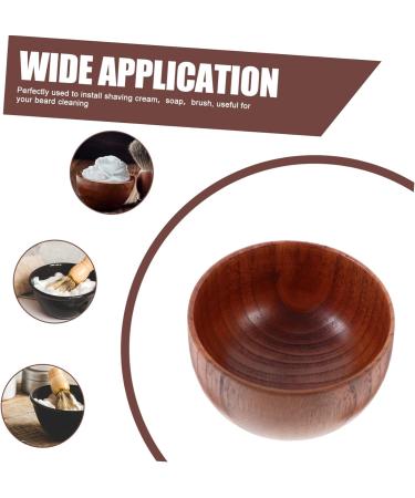 FRCOLOR Wooden Shaving Bowl Set - 2pcs Men's Shaving Soap Cup & Brush - Premium Bamboo Barber Supplies - Buy Online on GoSupps.com