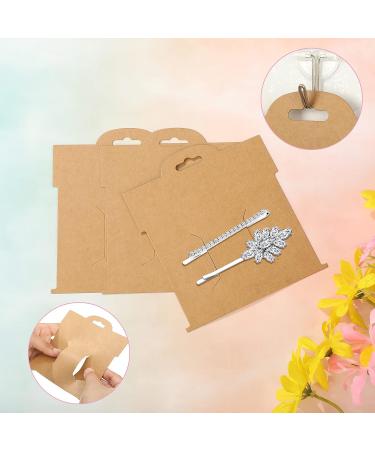 50 Pcs Kraft Hair Clip Display Cards - 4.75 x 5.25 in Rectangular Design for Hair Bow & Barrettes - Brown Cardboard Organizer for Jewelry & Accessories - Buy Online on GoSupps.com