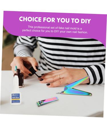 minkissy French Manicure Kit 2 Sets Nail Set Sanding Bar Stainless Steel Artificial Hallow - Buy Online on GoSupps.com