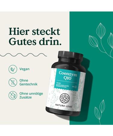 Buy Nature Love Coenzyme Q10 - 200mg Vegan Capsules | 120 High-Dose Capsules | Herbal Fermentation | Made in Germany - 4 Month Supply - Buy Online on GoSupps.com