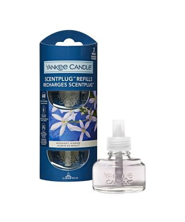Yankee Candle Scentplug refill package |Midnight Jasmine fragrance oil for space stuck |Up to 60 days fragrance |2 pieces Midnight Jasmine Refill