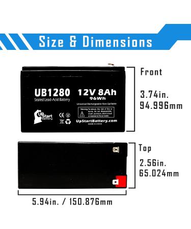 APC Back-UPS RS 500VA Replacement Battery - UB1280 Universal Sealed Lead Acid (12V 8Ah) with F1 to F2 Terminal Adapters - Compatible with CP1500AVRLCD - Buy Online on GoSupps.com