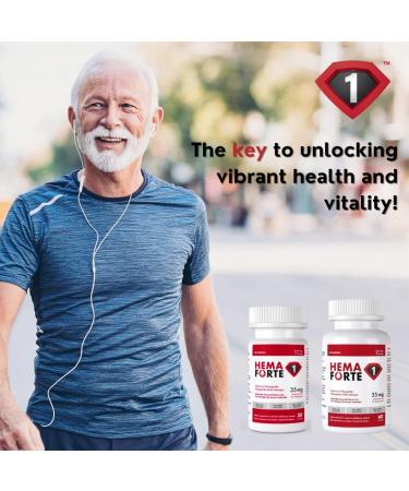 HEMAFORTE 35 mg Heme Iron Supplement - Highest Dose of Iron Supplement - One Capsule Daily for treating & preventing Iron Deficiency Anemia - 30 Capsules. - Buy Online on GoSupps.com