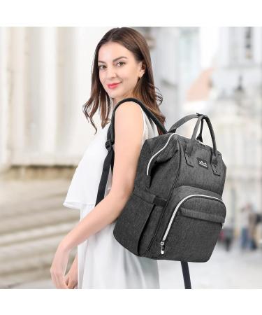 Viedouce Baby Diaper Backpack Bag - Waterproof Large Capacity Multi-Functional with Diaper Support & Stroller Straps - Dark Gray - Buy Online on GoSupps.com