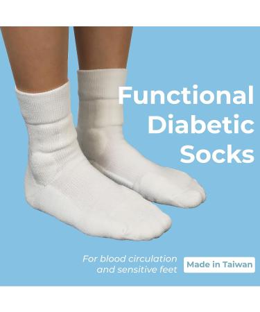 M Magic Sport Diabetic Above Ankle Socks for Men Women - Non-Binding & Cushioned Bunion Pad - X-Large White - Buy Online on GoSupps.com