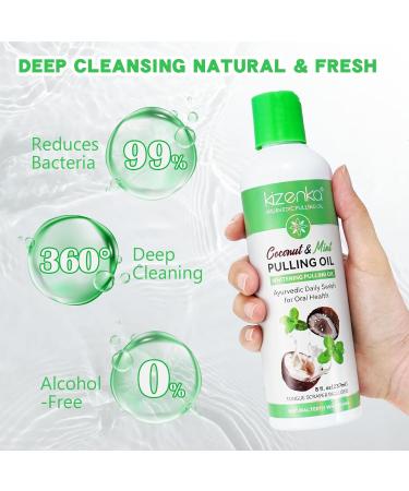 Organic Coconut Pulling Oil & Essential Oils Mouthwash - Fresh Breath Teeth Whitening & Gum Health (2 Pack - Buy Online on GoSupps.com