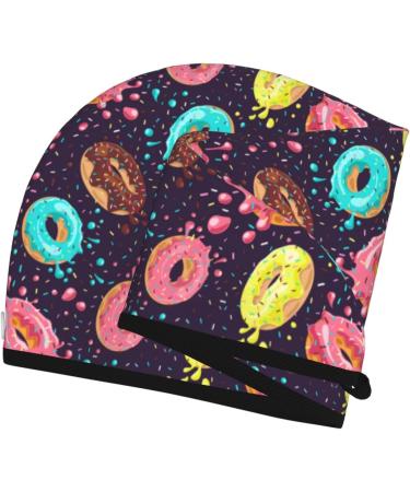 Hair Towel Wrap - Quick Drying Turban with Button | Best Hair Drying Towel for Effortless Styling (Donuts1 - Buy Online on GoSupps.com